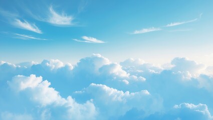 Wall Mural - Sky filled with blue and white clouds