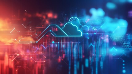 Poster - visualizing cloud technology trends digital space graphic design futuristic environment abstract vie