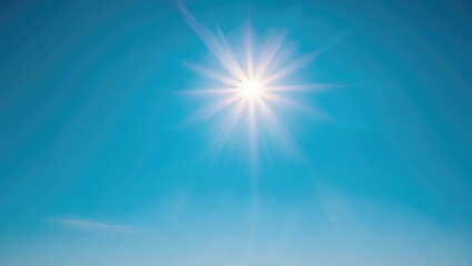 Wall Mural - bright sunshine shining over a clear blue sky