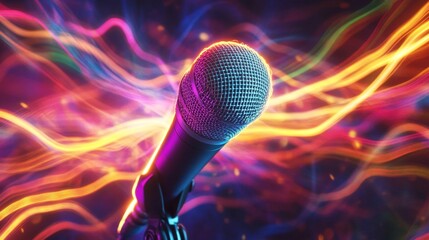 Poster - Dynamic music performance concert venue digital art vibrant colors close-up creativity unleashed