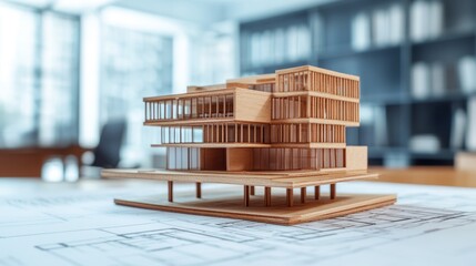 Poster - Architectural model showcase modern office space 3d design inside office environment detailed view innovative concepts