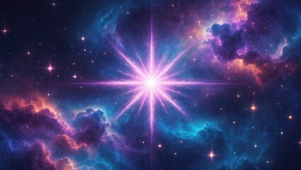 Wall Mural - Magnificent universe setting with a radiant starburst in the cosmos