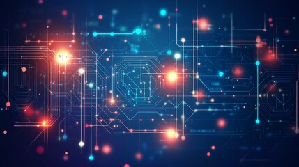 Poster - technological advancement event digital landscape data visualization futuristic environment abstract