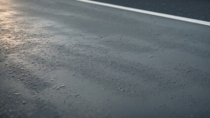 Poster - High-resolution close-up of asphalt pavement highlighting its rough and textured surface
