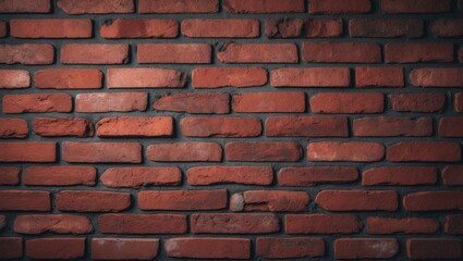 Poster - Classic brick wall background featuring aged red bricks
