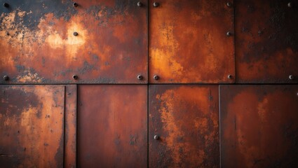 Poster - distressed old steel plates as backdrop