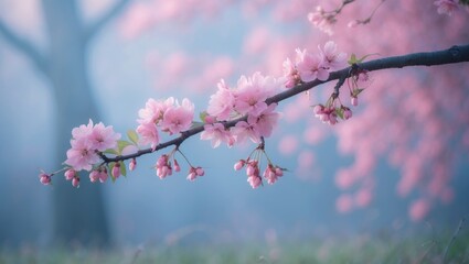 Aufkleber - Flowers blooming in soft focus against a natural background on a spring day morning