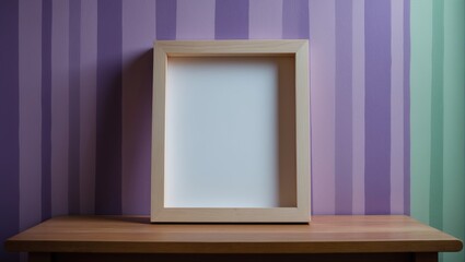 Poster - Unfilled picture frame on patterned surface