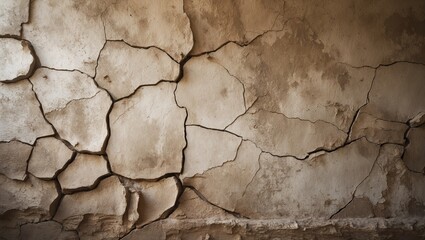 Poster - Elegant old wall with cracks and textured finish