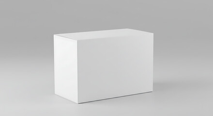 Poster - White blank box mockup isolated, minimalist studio shot for product packaging design and presentations