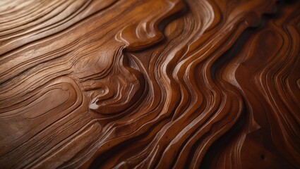 Poster - Shiny and textured wooden tabletop with abstract pattern background