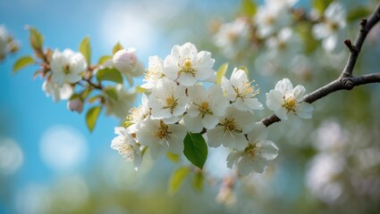 Aufkleber - Macro Shot of Twig with Apple Blossoms