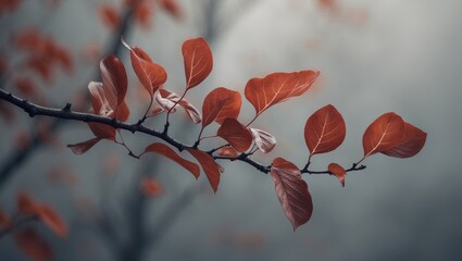 Aufkleber - Radiant young leaves of a tree unfolding with a blurred scene behind
