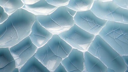 Wall Mural - close-up of icy ground with cracks and winter elements