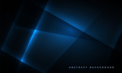 Aufkleber - Abstract dark blue background with geometric dynamic glowing diagonal lines. Modern trandy navy blue backdrop for business, corporate, brochure, banner, cover or poster. Vector illustration