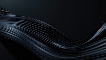 Poster - Waving black curtain or material. Rich abstract background with blank space available.