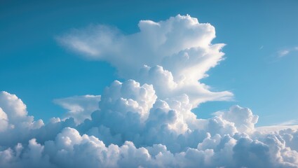 Wall Mural - aesthetic cumulus clouds with flat bases against a soft, white sky, showcasing abstract beauty and s