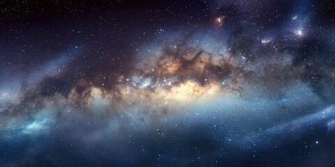 Wall Mural - Cosmic Nebula: A Serene Celestial Tapestry of Stars and Gas