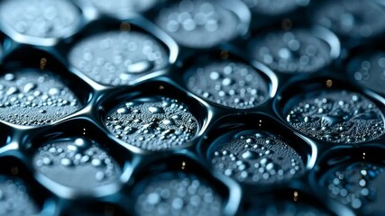 Poster - Exploring intricate water droplets on a unique textured surface in captivating detail