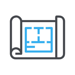 Poster - Modern blueprint icon on White Background architectural design project