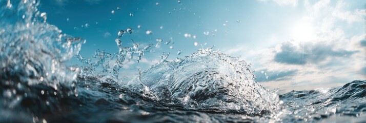 Fototapete - Close-up of Fish Tail Splashing in Water Under a Clear Sky During Daylight
