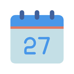 Poster - Minimalist calendar icon graphic flat design number twenty seven
