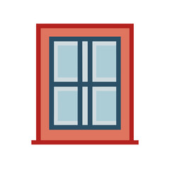 Poster - Stylized window icon with transparent glass on White Background