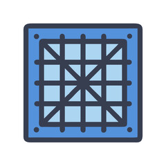 Poster - Blue square grid illustration representing network or connectivity concept