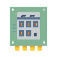 Poster - Flat illustration of a circuit board on White Background