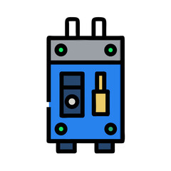 Poster - stylized digital equipment on white background, vector illustration icon