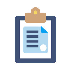 Poster - Flat design icon of a document on a clipboard