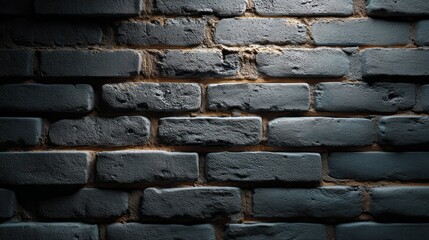 Aufkleber - The textured black brick wall provides a striking dark backdrop, ideal for contemporary art installations or stylish interior design