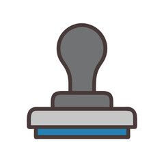Poster - A minimalistic rubber stamp illustration with a White Background