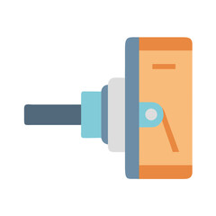 Poster - Flat illustration of a colorful lever or switch mechanism