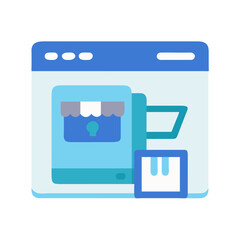 Poster - Online store concept with delivery service in web design
