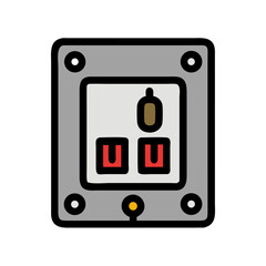 Poster - Simple Flat Icon of Control Panel with Buttons