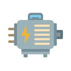 Poster - Electric motor machine detailed illustration with lightning bolt symbol