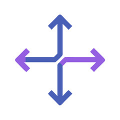Poster - Stylized crosshair of arrows pointing in four directions design