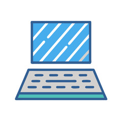 Poster - Flat design laptop icon against a White Background