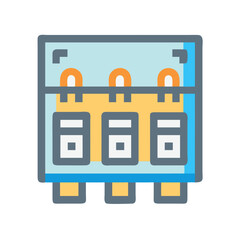 Poster - Abstract server icon depicting data organization and access