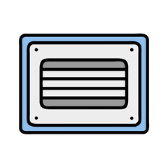 Poster - Computer processor chip flat icon on White Background design