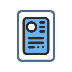 Poster - Icon of document file form with rounded corners, blue