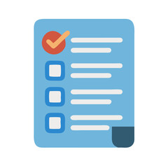 Poster - Checklist icon on blue background showing completion of tasks