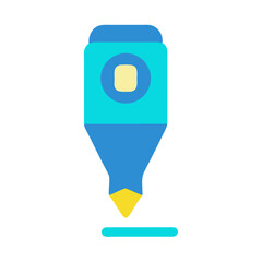Poster - Isolated blue marker writing a line on White Background
