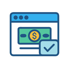 Poster - Online payment success vector icon graphic money transfer