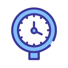 Poster - Minimalist blue clock icon illustration on a black backdrop