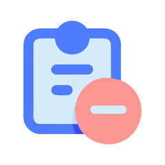Poster - Simple clipboard icon with red remove symbol on top