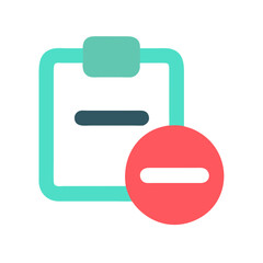 Poster - Teal clipboard with remove or delete icon overlayed image