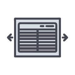 Poster - Scrolling data table UI element with navigation arrows
