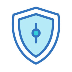 Poster - Blue Shield Icon Illustration Symbolizing Protection and Security